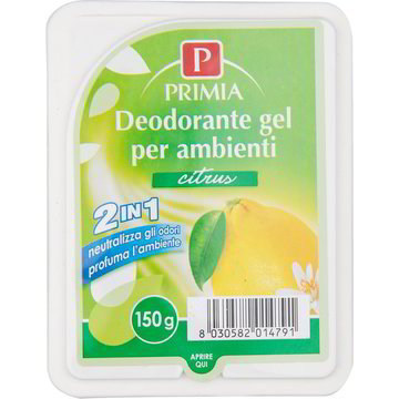 DEODORANTE GEL AMBIENTI VARIE PROFUMAZIONI 150 g PRIMIA - Primia