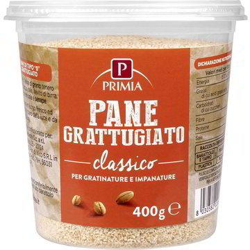 PANE GRATTUGIATO CLASSICO 400 g PRIMIA - Primia