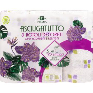 Rotoli Di Asciugatutto In Cellulosa Pura Vit - Confezione Da 3