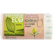 SACCHETTI RIFIUTO UMIDO 20 PZ 42X50 CM VIA VERDE ECO PRIMIA - Primia